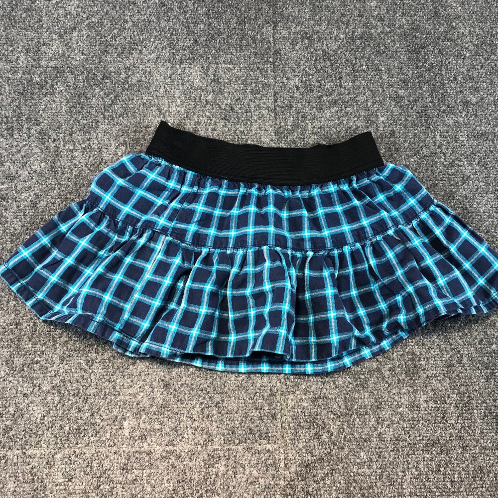 Justice Plaid Ruffle Skirt with Built in Shorts Girls Size 7 Blue